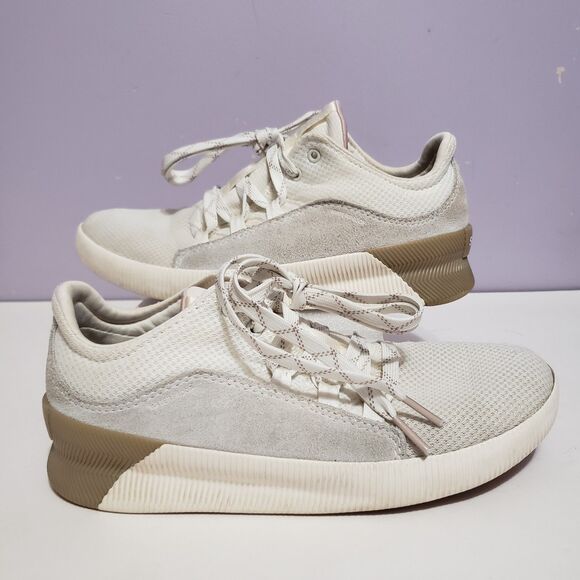 SOREL Out N About Low Top Cream Tan Shoes Women's Sz 7 - Picture 1 of 11